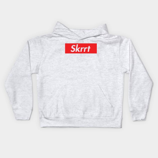 Skrrt box logo Kids Hoodie by KitsuneUK